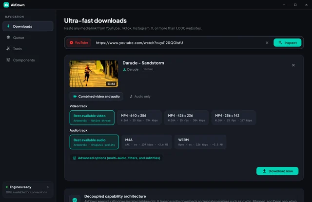 Vista previa de AirDown