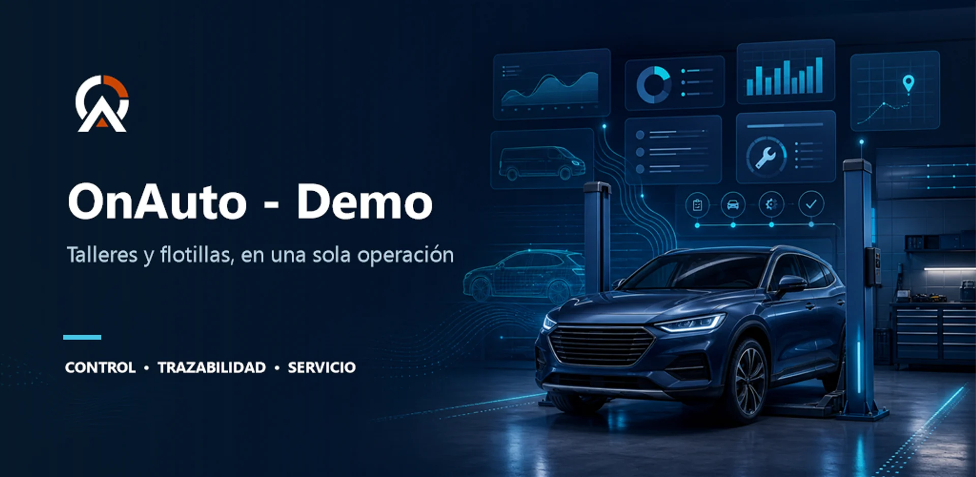 Imagen promocional de OnAuto Demo: talleres y flotillas en una sola operación